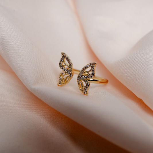 Butterfly Zirconia Embrace Ring