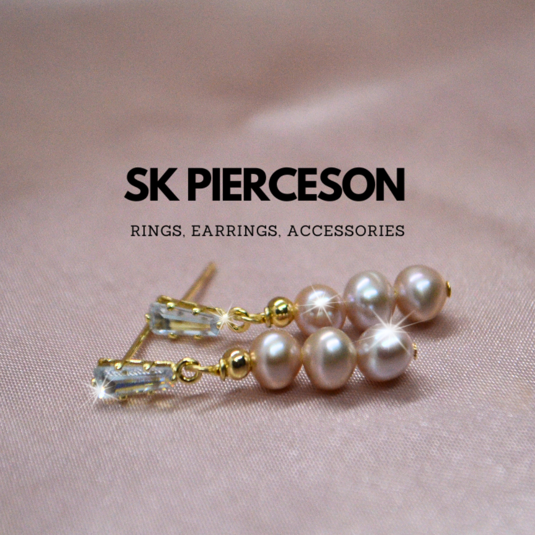 Pink Symmetrical Small Three Pearl Earrings