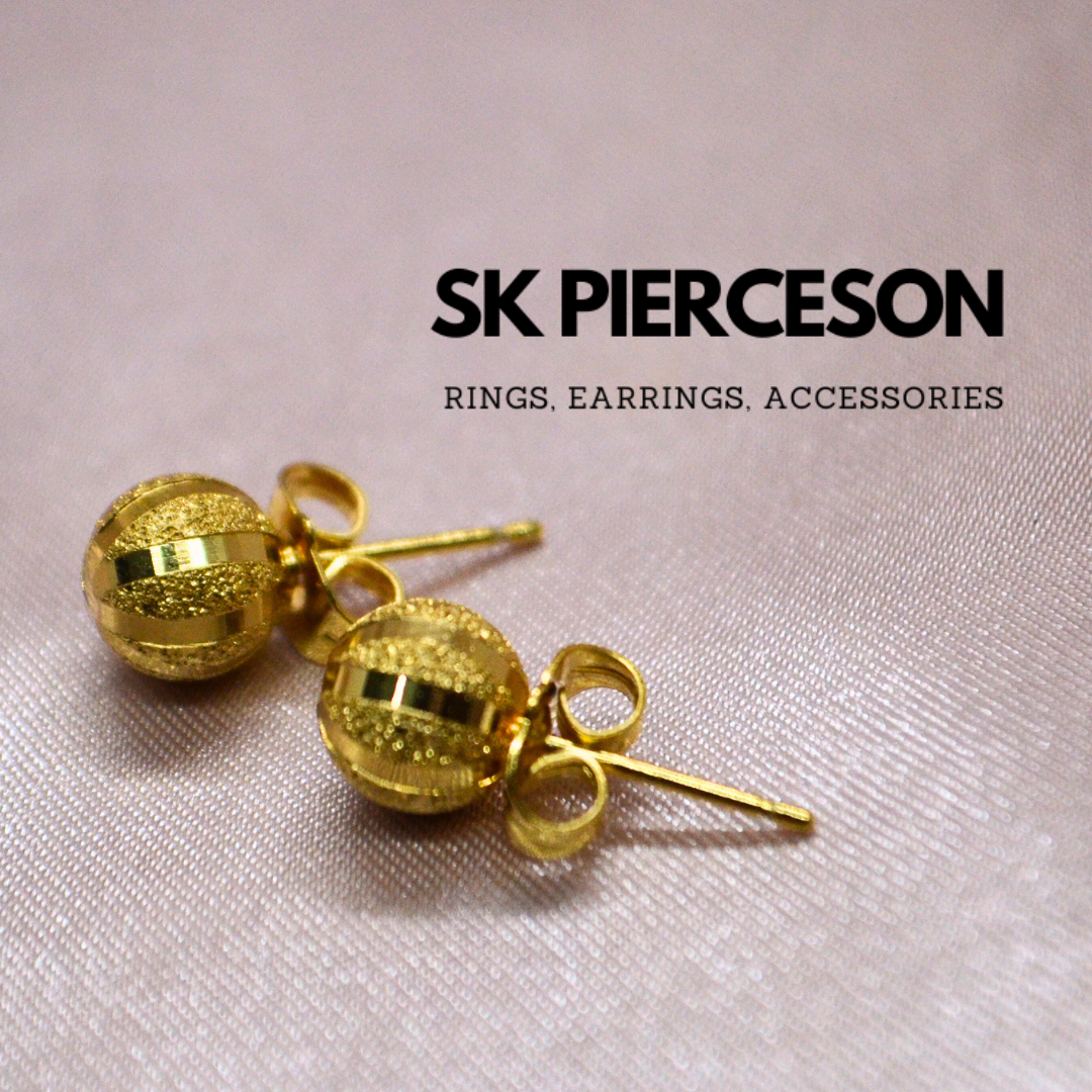 Gold Ball Glitter Earrings