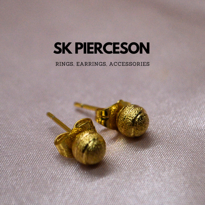 Gold Ball Glitter Earrings (Small)