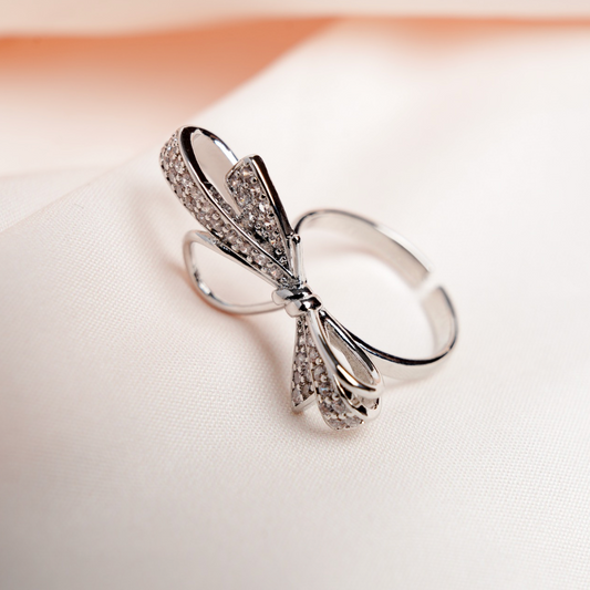 Silken Bow Zircon Ring