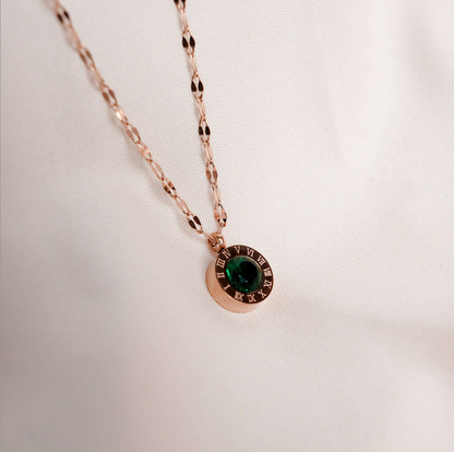 Rosette Gemstone Pendant Necklace