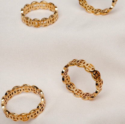 Golden Textured Eternity Rings