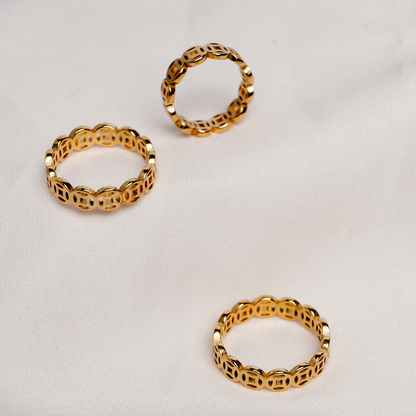 Golden Textured Eternity Rings