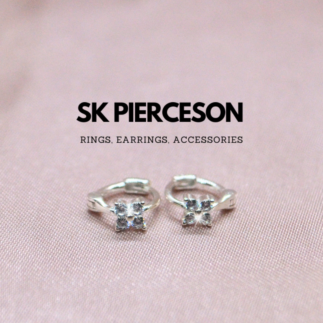 White Gold with Blue Diamond Earrings