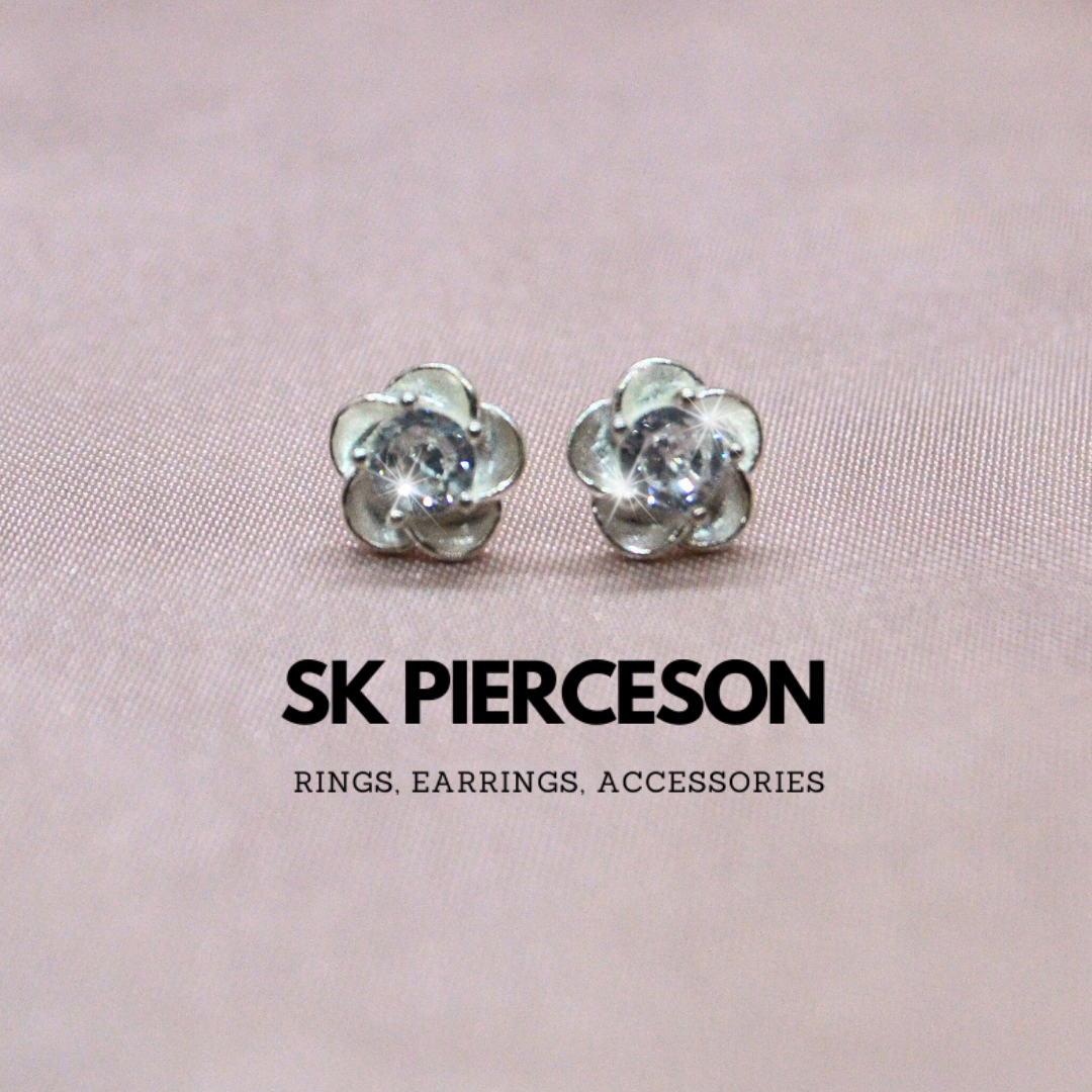 Sterling Silver Flower Stud Earrings